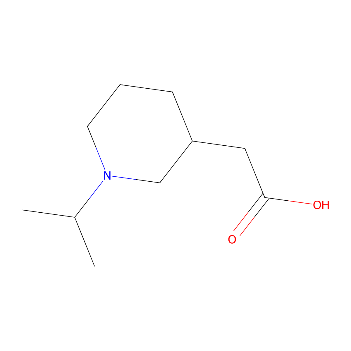 2-(1-Isopropyl-3-piperidinyl)acetic acid molecular structure, CAS 1220030-63-6