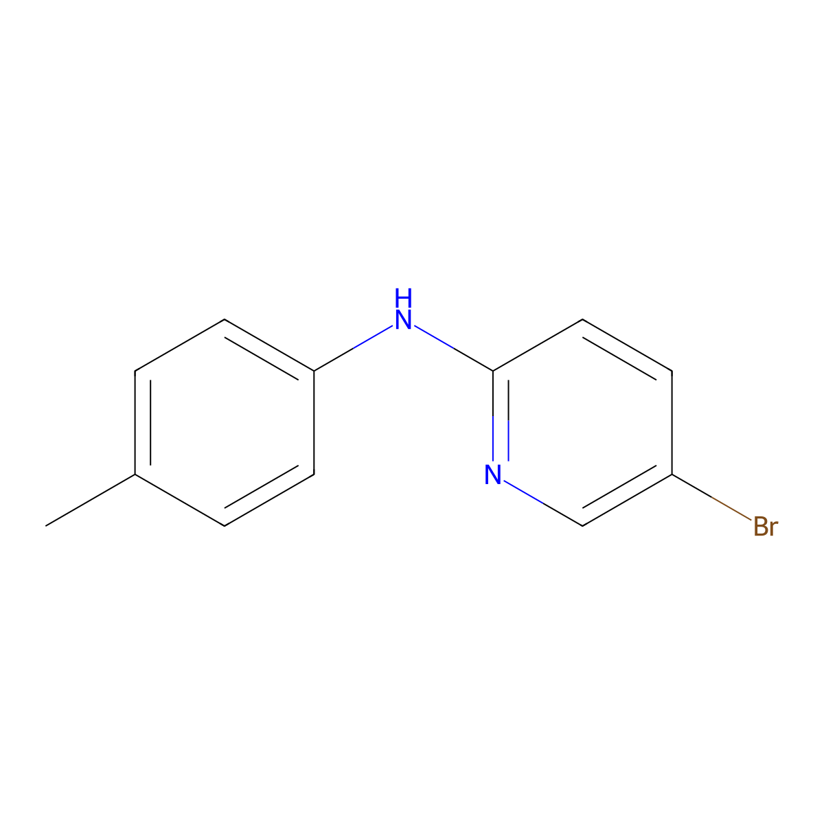 N-(5-Bromo-2-pyridinyl)-N-(4-methylphenyl)amine molecular structure, CAS 1220030-67-0