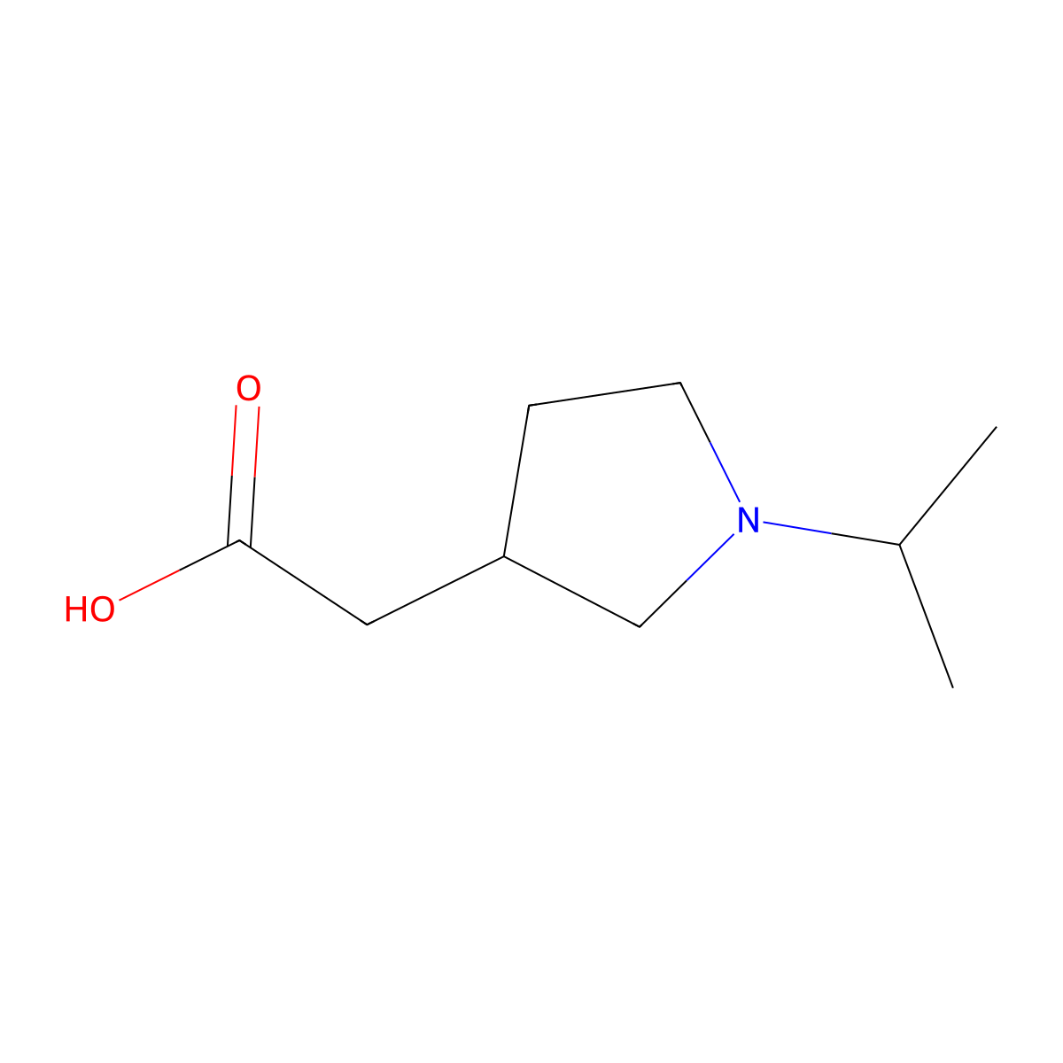 2-(1-Isopropyl-3-pyrrolidinyl)acetic acid molecular structure, CAS 1220030-68-1