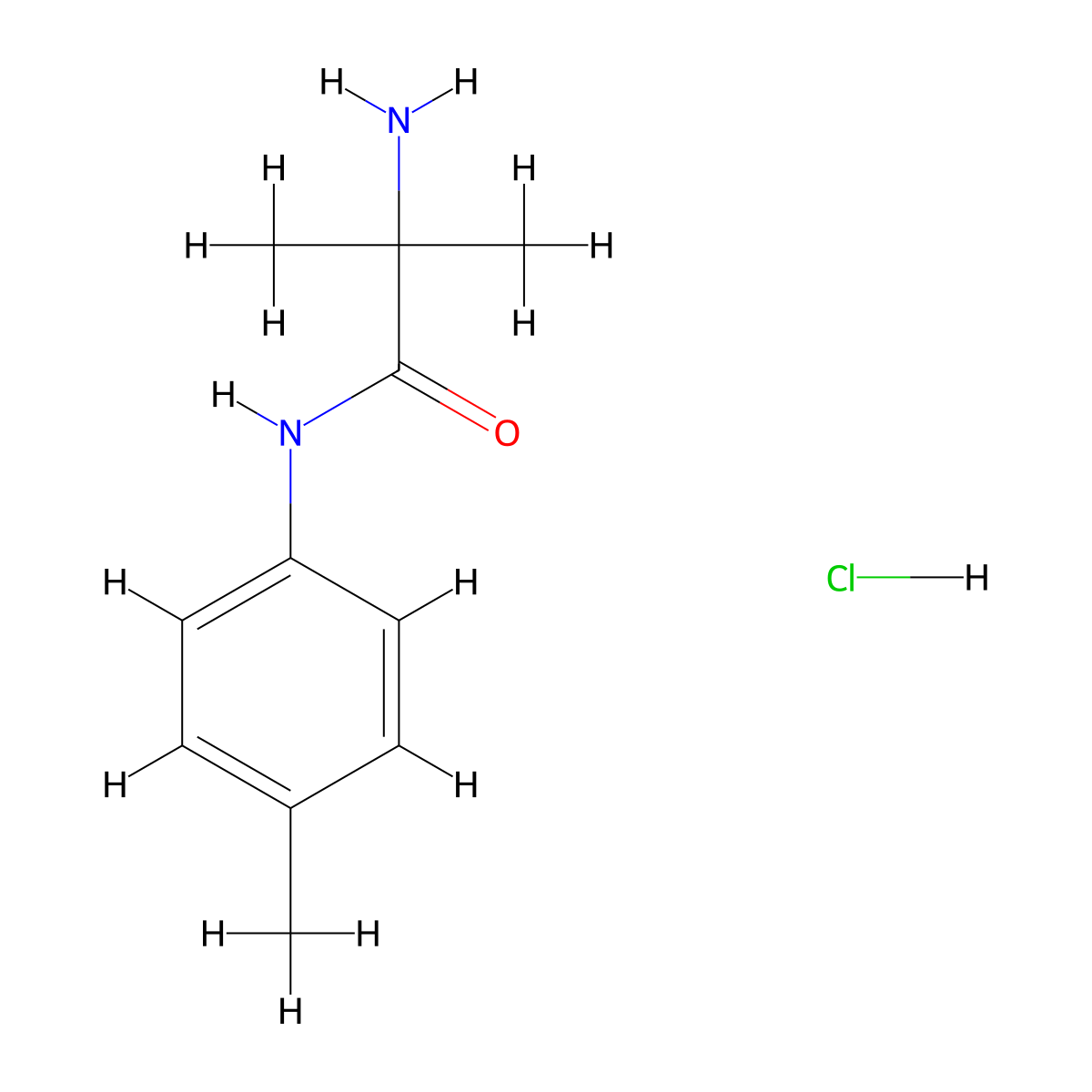 2-Amino-2-methyl-N-(4-methylphenyl)propanamide hydrochloride molecular structure, CAS 1220030-72-7