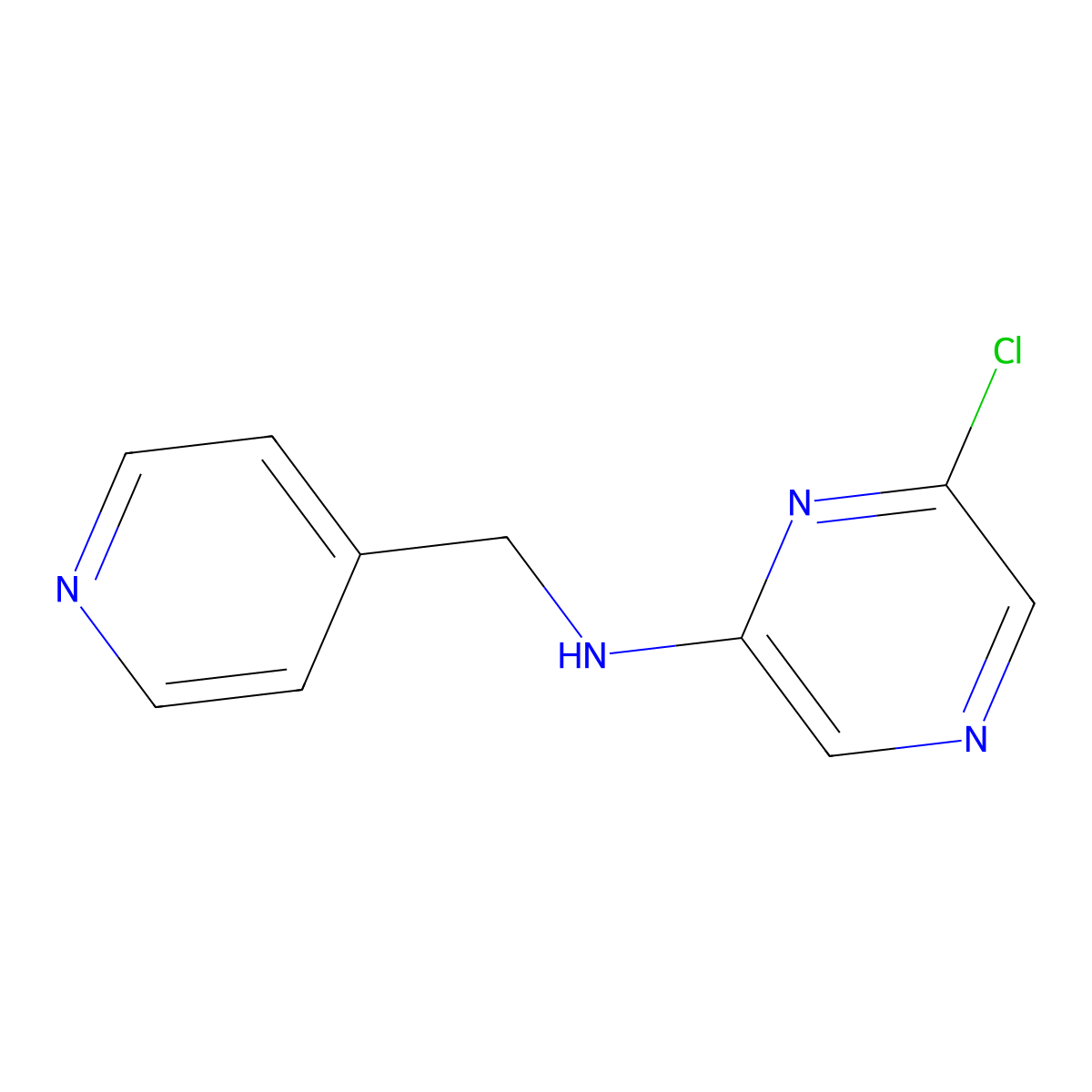6-chloro-N-(pyridin-4-ylmethyl)pyrazin-2-amine molecular structure, CAS 1220030-75-0