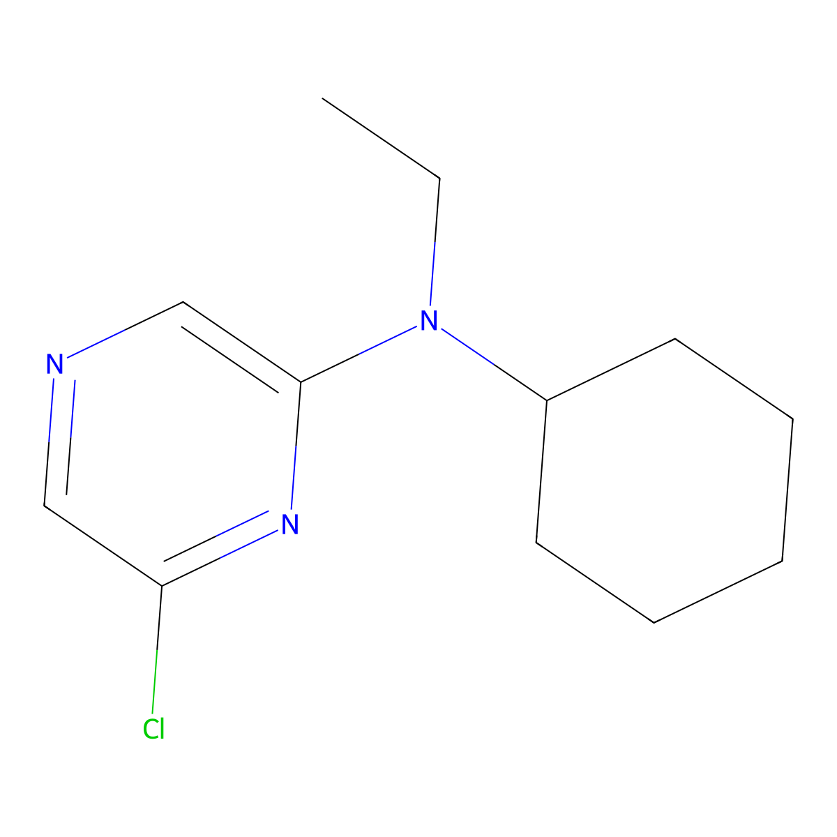 6-chloro-N-cyclohexyl-N-ethylpyrazin-2-amine molecular structure, CAS 1220030-76-1