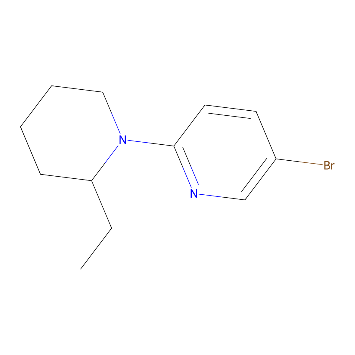 5-Bromo-2-(2-ethylpiperidin-1-yl)pyridine molecular structure, CAS 1220030-86-3