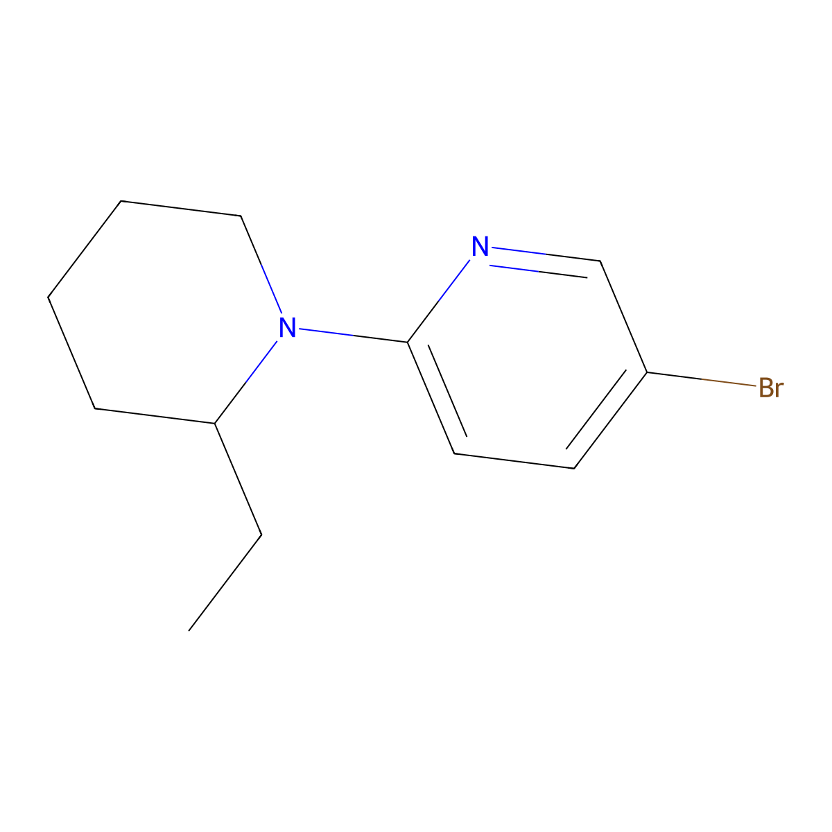 5-Bromo-2-(2-ethylpiperidin-1-yl)pyridine molecular structure, CAS 1220030-86-3