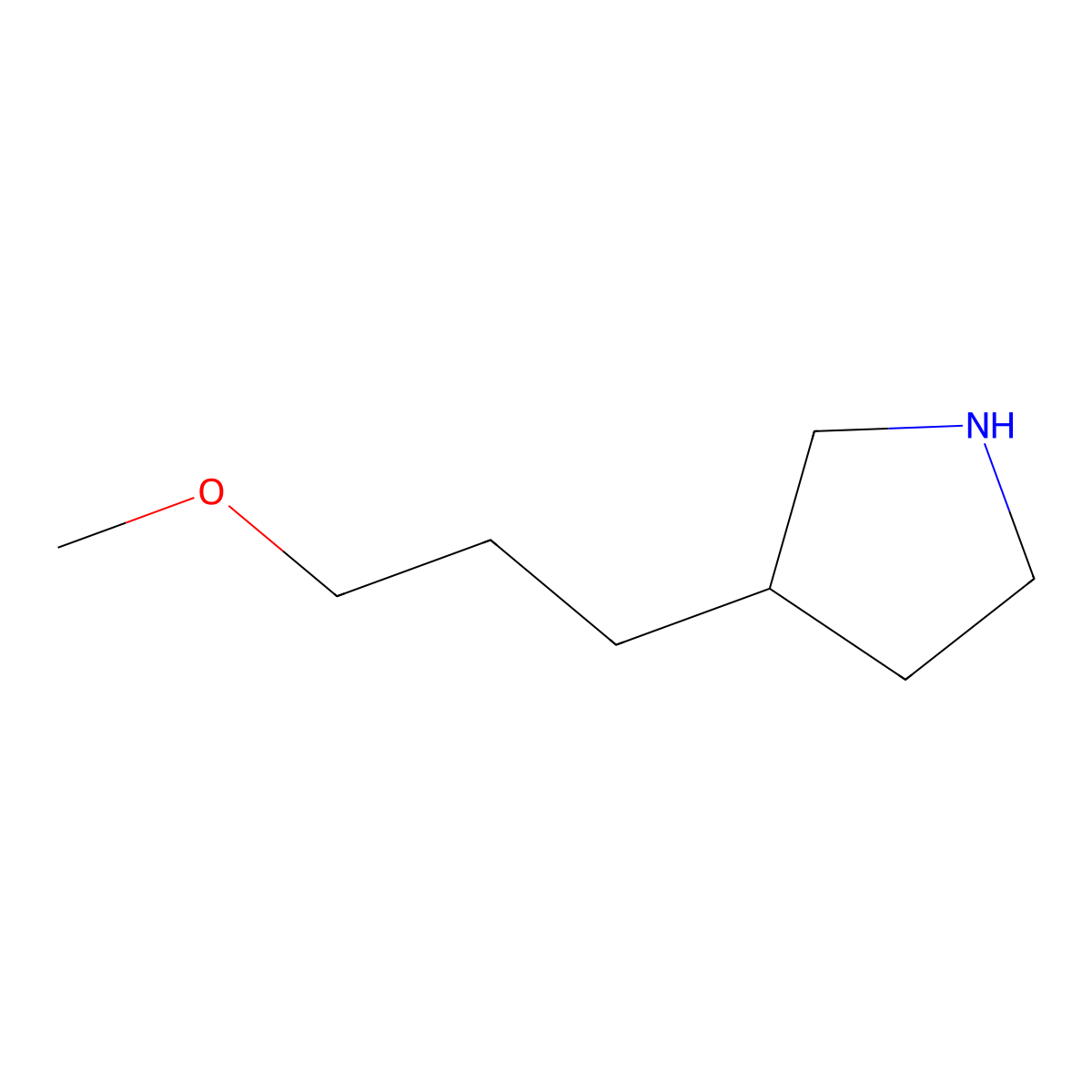 3-(3-Methoxypropyl)pyrrolidine molecular structure, CAS 1220030-88-5
