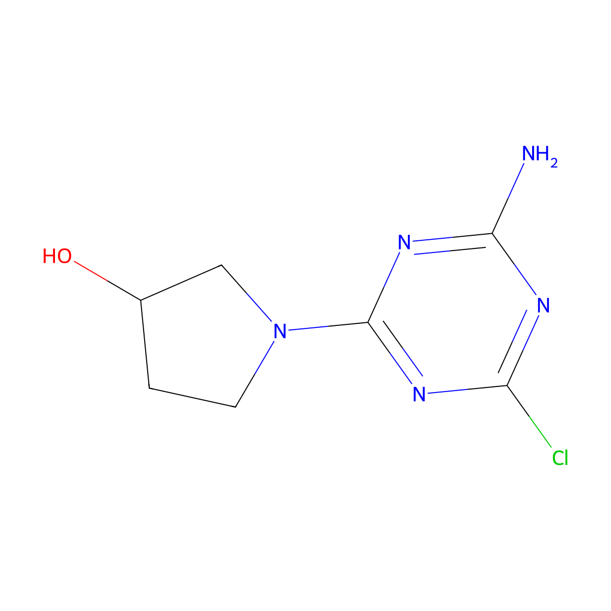 1-(4-Amino-6-chloro-1,3,5-triazin-2-yl)pyrrolidin-3-ol molecular structure, CAS 1220030-89-6