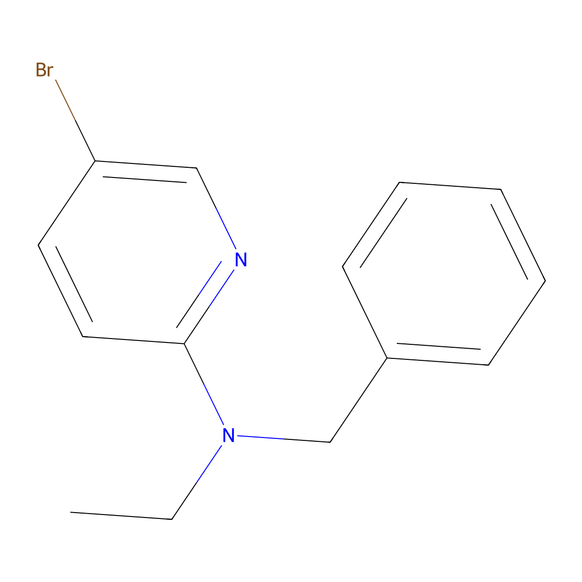 N-benzyl-5-bromo-N-ethylpyridin-2-amine molecular structure, CAS 1220030-90-9