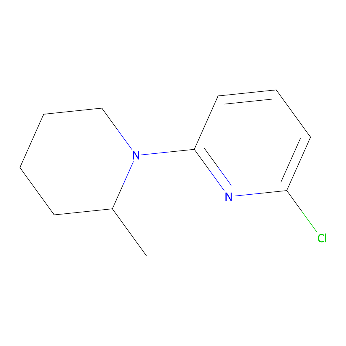 2-Chloro-6-(2-methylpiperidin-1-yl)pyridine molecular structure, CAS 1220030-98-7