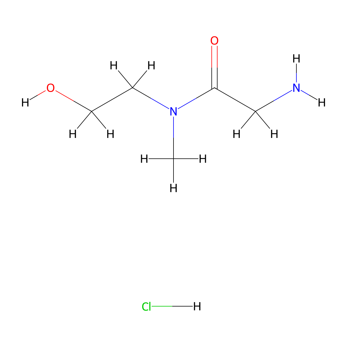 2-Amino-N-(2-hydroxyethyl)-N-methylacetamide hydrochloride molecular structure, CAS 1220031-12-8