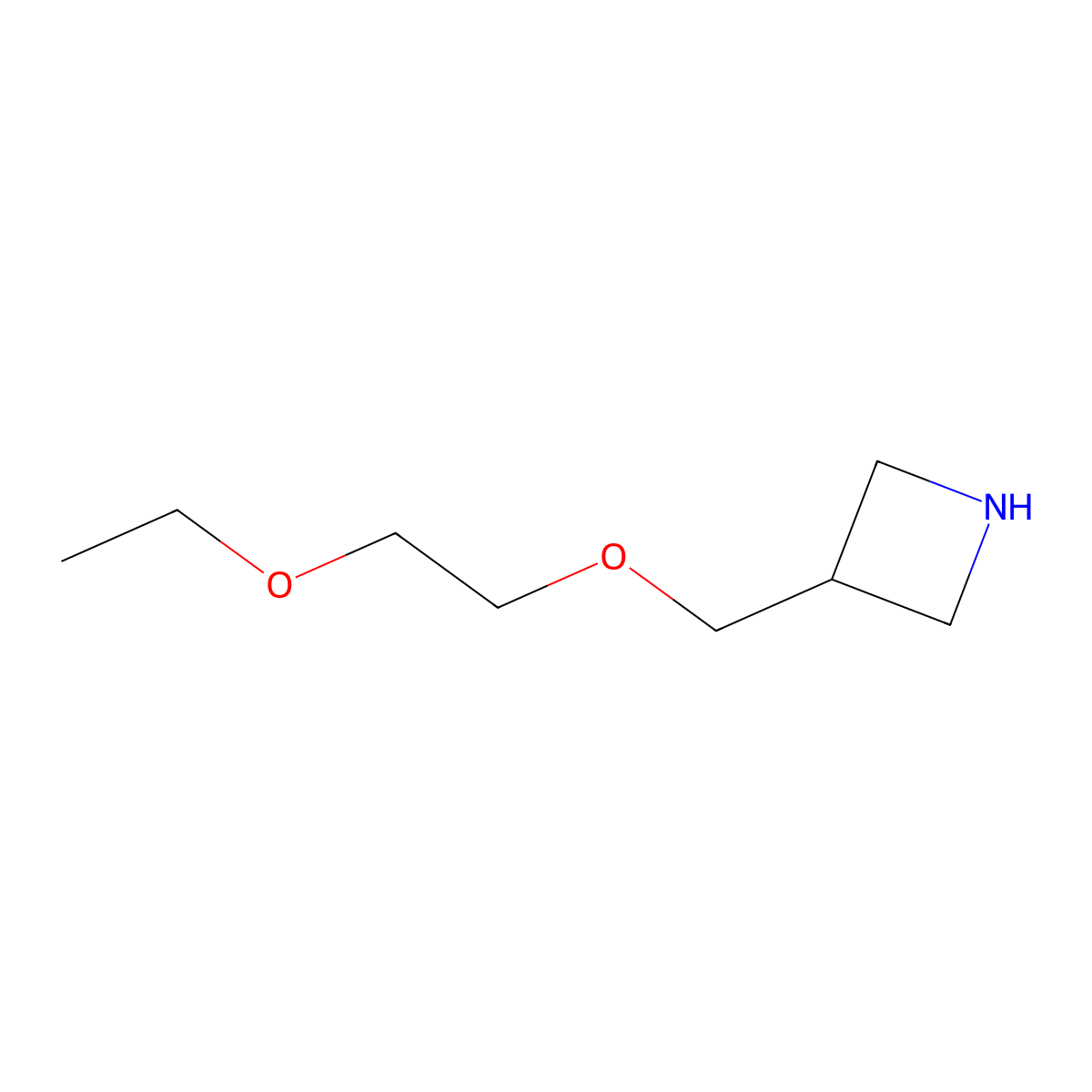 3-[(2-Ethoxyethoxy)methyl]azetidine molecular structure, CAS 1220031-14-0