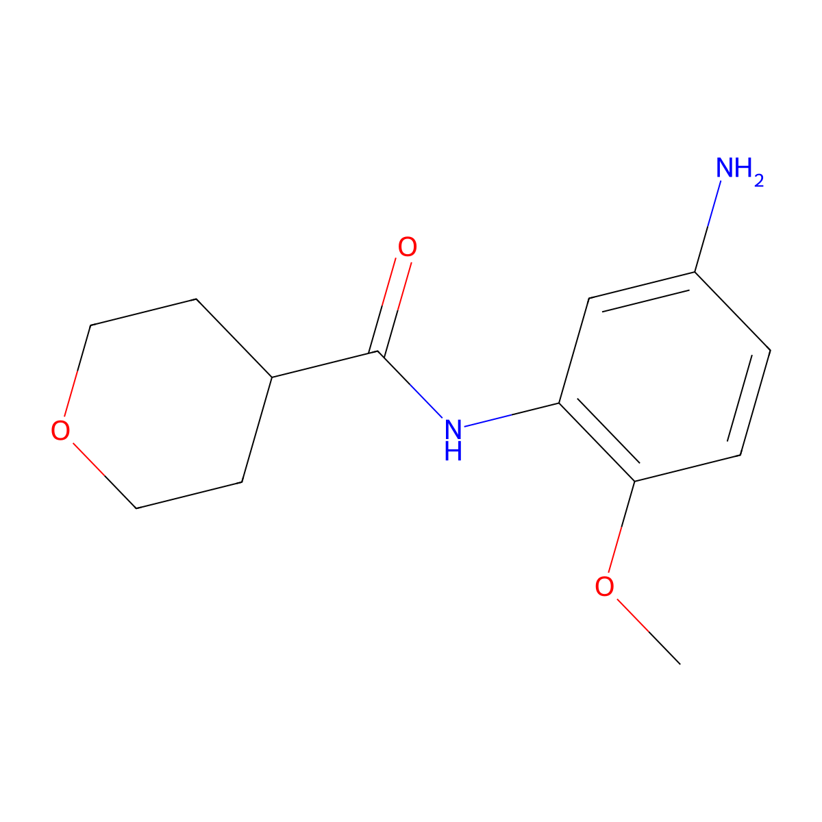 N-(5-Amino-2-methoxyphenyl)tetrahydro-2H-pyran-4-carboxamide molecular structure, CAS 1220031-19-5
