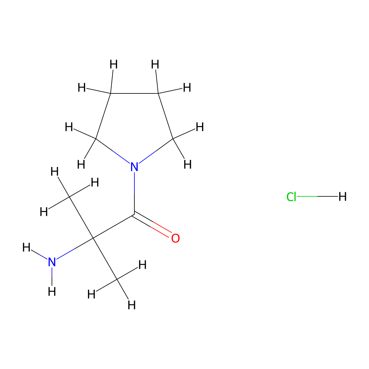 2-Amino-2-methyl-1-(pyrrolidin-1-yl)propan-1-one hydrochloride molecular structure, CAS 1220031-32-2