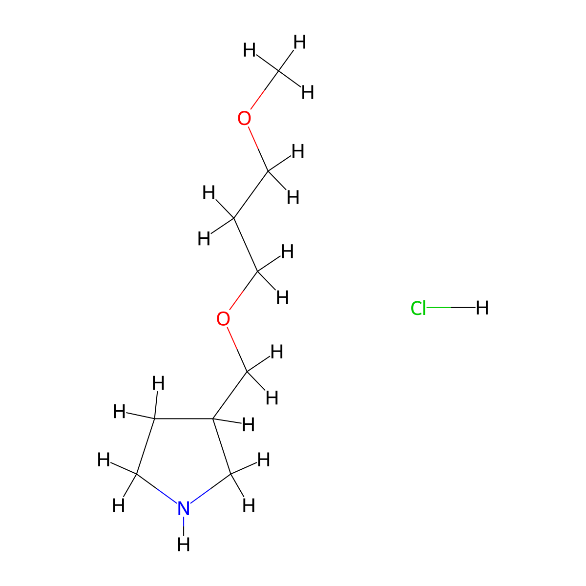 3-[(3-Methoxypropoxy)methyl]pyrrolidine hydrochloride molecular structure, CAS 1220031-36-6