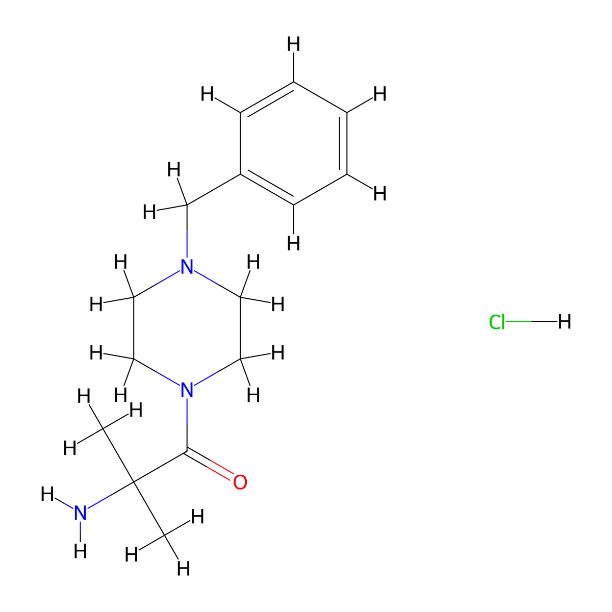2-Amino-1-(4-benzyl-1-piperazinyl)-2-methyl-1-propanone hydrochloride molecular structure, CAS 1220031-43-5