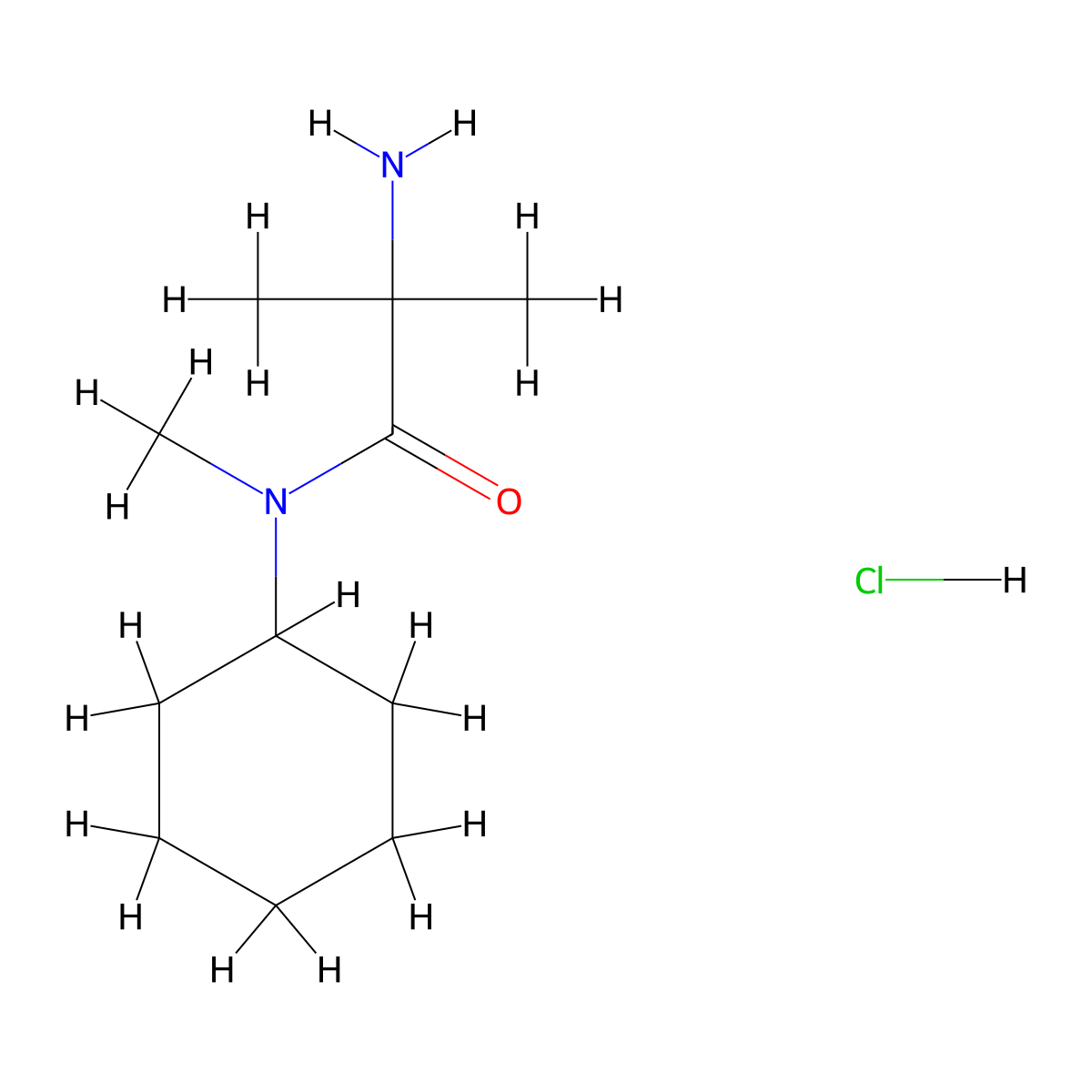 2-Amino-N-cyclohexyl-N,2-dimethylpropanamide hydrochloride molecular structure, CAS 1220031-46-8