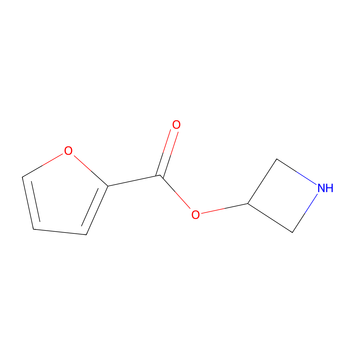 3-Azetidinyl 2-furoate molecular structure, CAS 1220031-47-9
