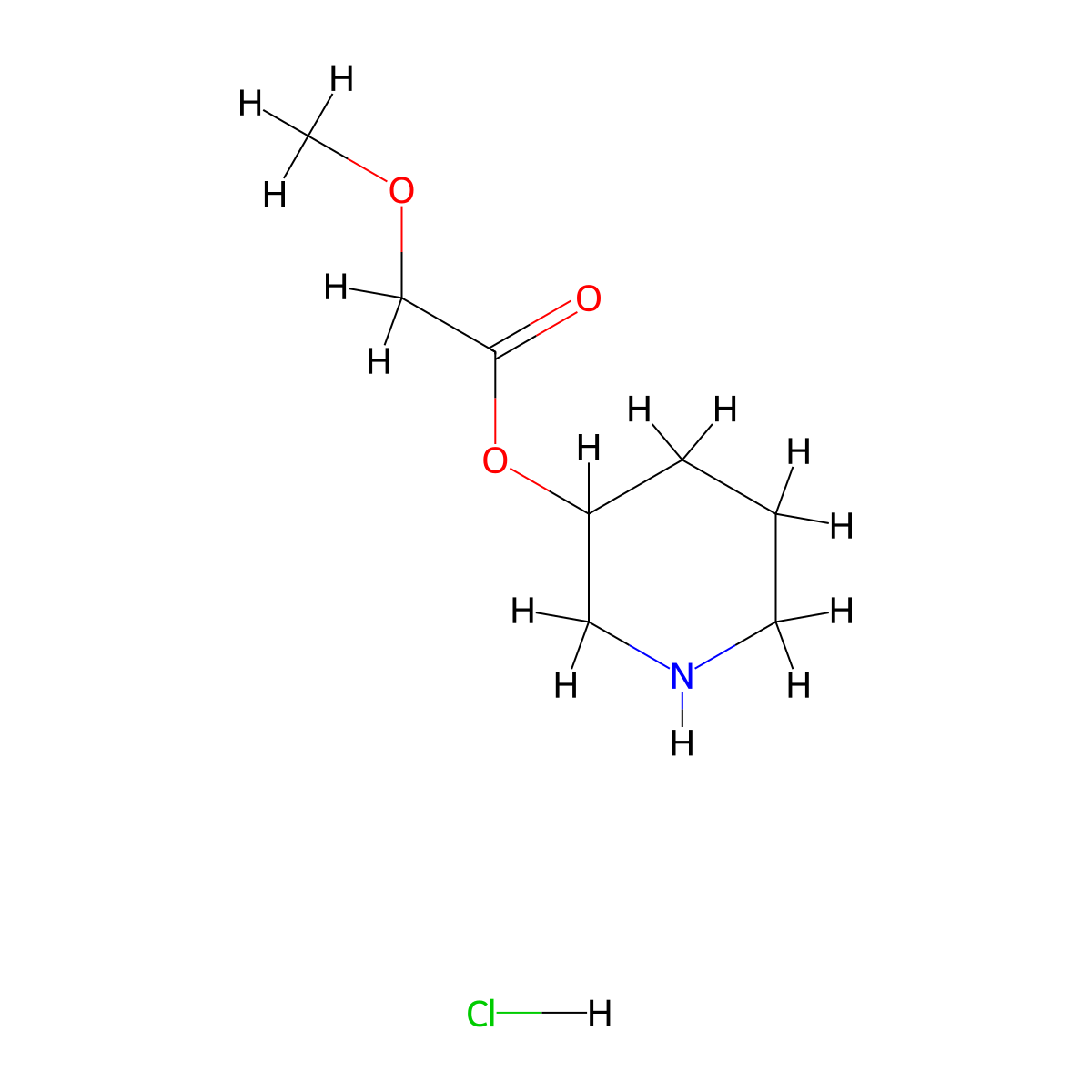 3-Piperidinyl 2-methoxyacetate hydrochloride molecular structure, CAS 1220031-57-1