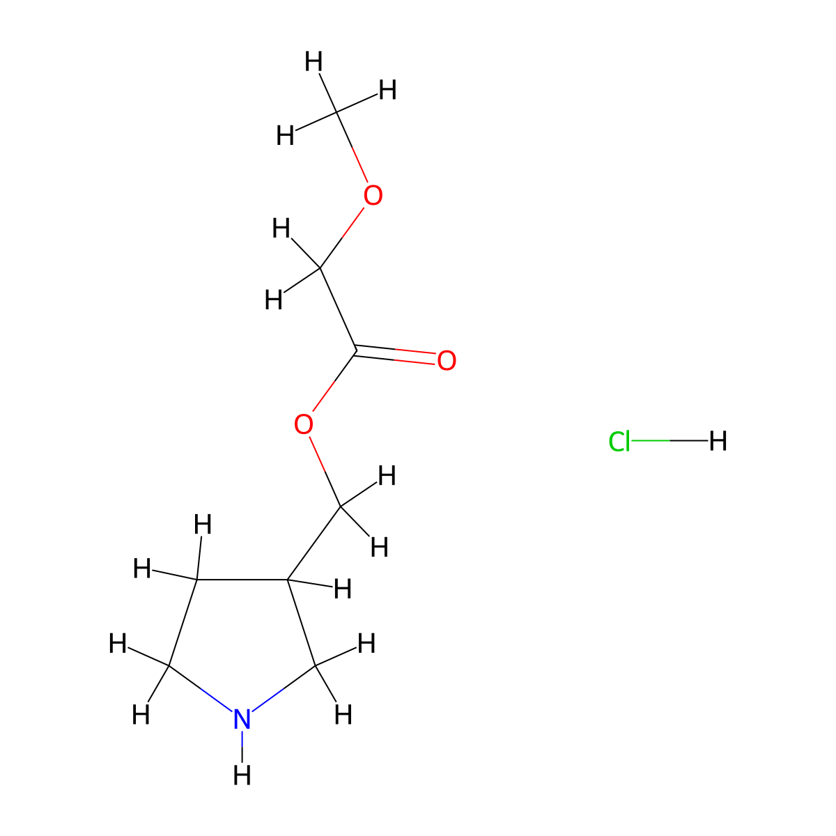 3-Pyrrolidinylmethyl 2-methoxyacetate hydrochloride molecular structure, CAS 1220031-60-6