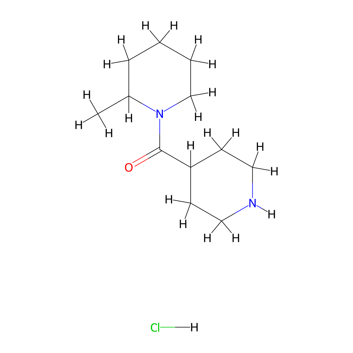 (2-Methyl-1-piperidinyl)(4-piperidinyl)methanone hydrochloride molecular structure, CAS 1220031-62-8