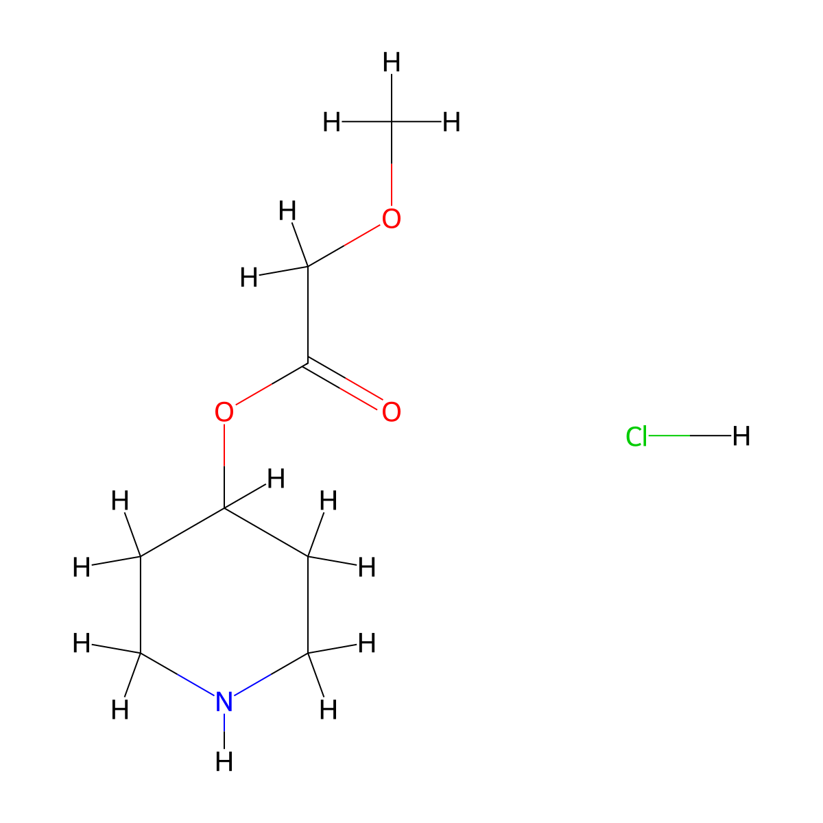 4-Piperidinyl 2-methoxyacetate hydrochloride molecular structure, CAS 1220031-63-9