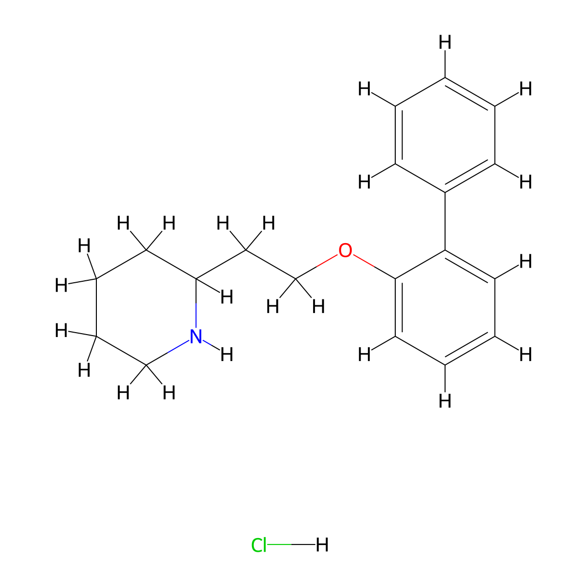 2-[2-([1,1'-Biphenyl]-2-yloxy)ethyl]piperidine hydrochloride molecular structure, CAS 1220031-69-5