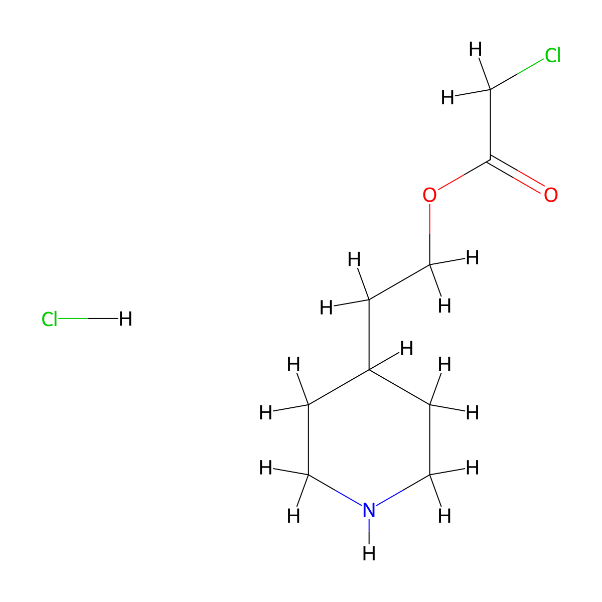 2-(4-Piperidinyl)ethyl 2-chloroacetate hydrochloride molecular structure, CAS 1220031-70-8