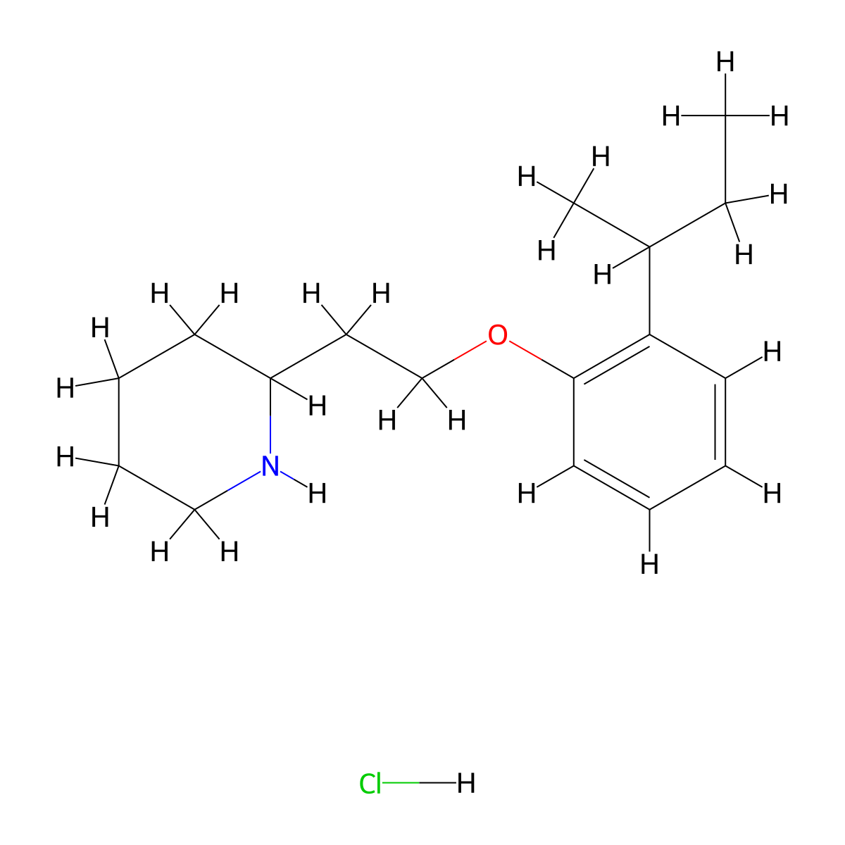 2-{2-[2-(sec-Butyl)phenoxy]ethyl}piperidine hydrochloride molecular structure, CAS 1220031-75-3