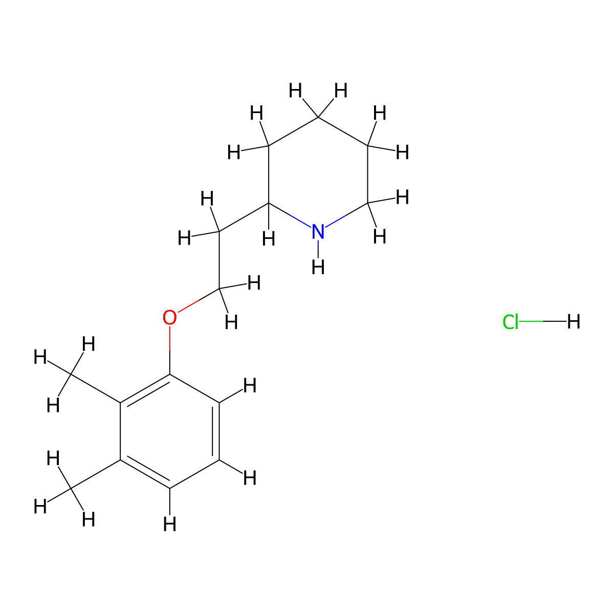 2-[2-(2,3-Dimethylphenoxy)ethyl]piperidine hydrochloride molecular structure, CAS 1220031-78-6