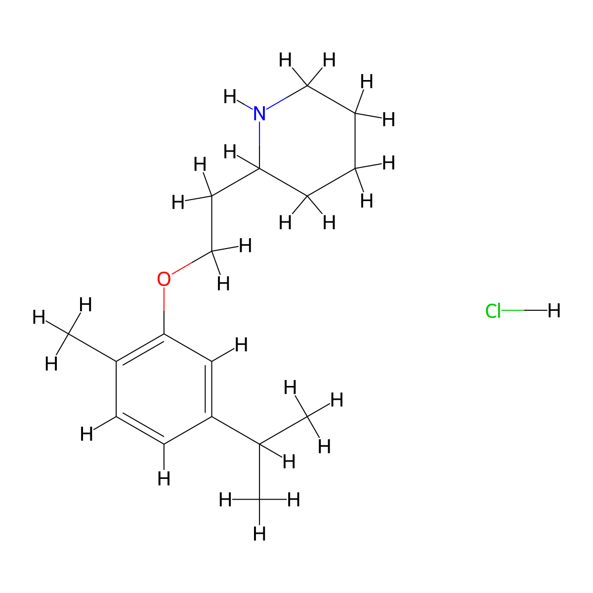 2-[2-(5-Isopropyl-2-methylphenoxy)ethyl]-piperidine hydrochloride molecular structure, CAS 1220031-80-0