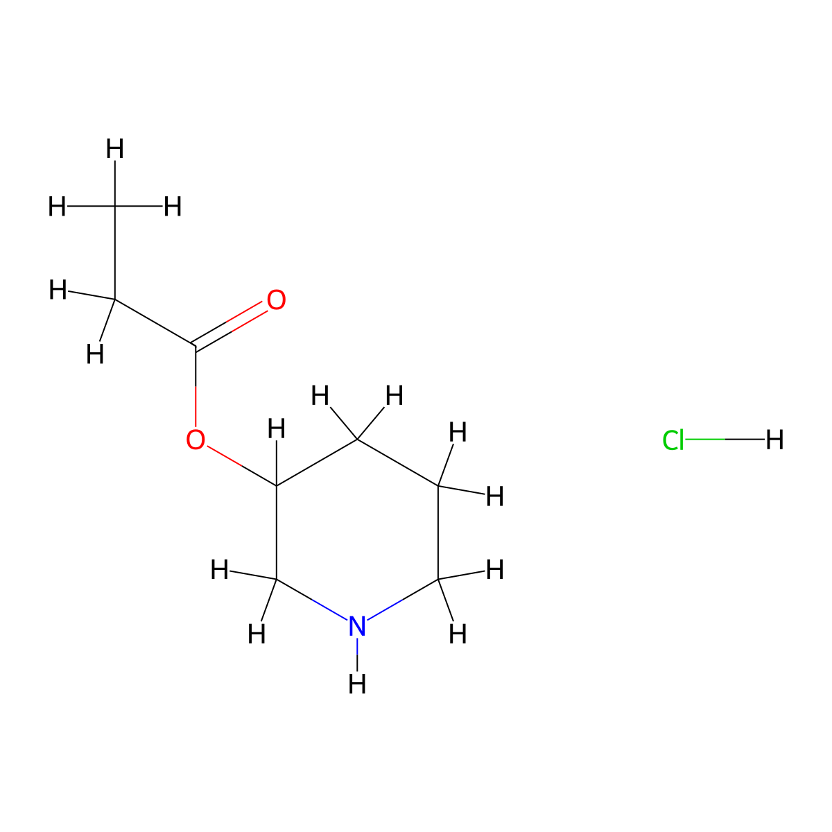 3-Piperidinyl propanoate hydrochloride molecular structure, CAS 1220031-98-0
