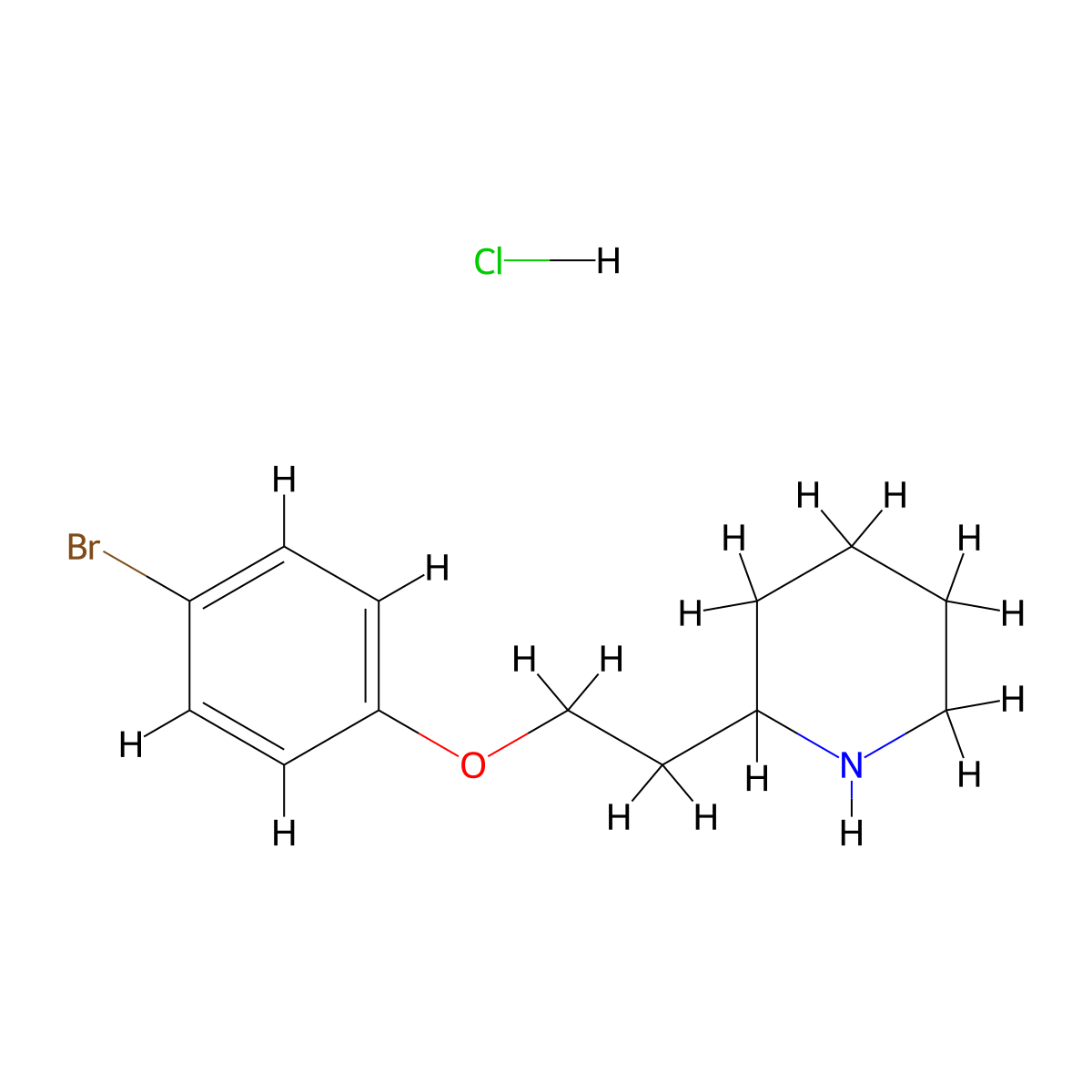 2-[2-(4-Bromophenoxy)ethyl]piperidine hydrochloride molecular structure, CAS 1220032-05-2