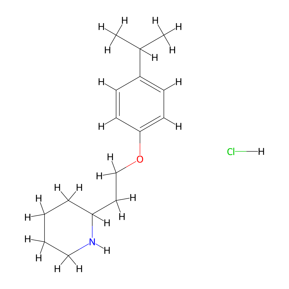 2-[2-(4-Isopropylphenoxy)ethyl]piperidine hydrochloride molecular structure, CAS 1220032-19-8