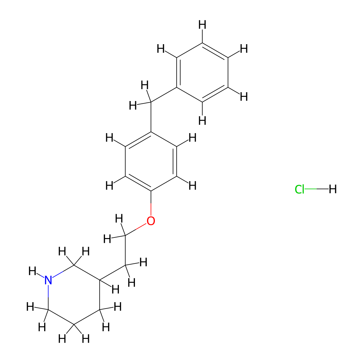 3-[2-(4-Benzylphenoxy)ethyl]piperidine hydrochloride molecular structure, CAS 1220032-22-3