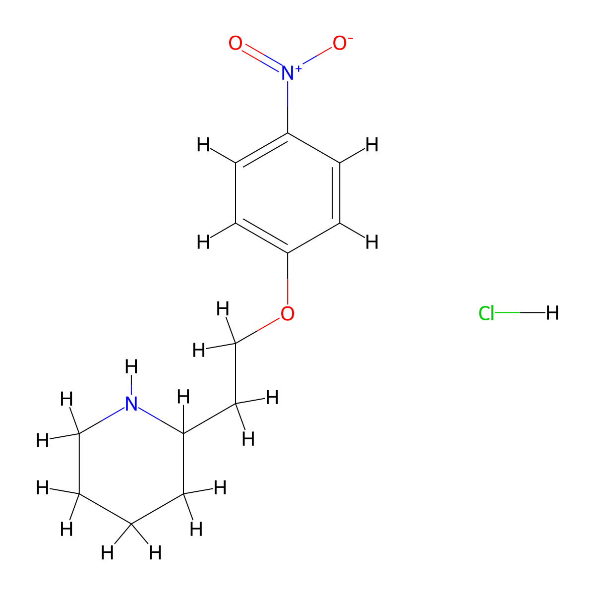 2-[2-(4-Nitrophenoxy)ethyl]piperidine hydrochloride molecular structure, CAS 1220032-29-0