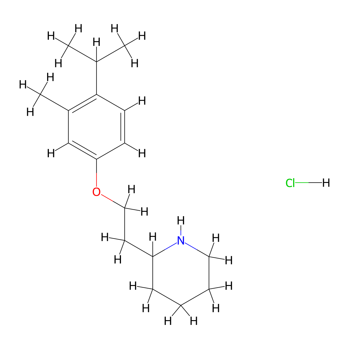 2-[2-(4-Isopropyl-3-methylphenoxy)ethyl]-piperidine hydrochloride molecular structure, CAS 1220032-35-8