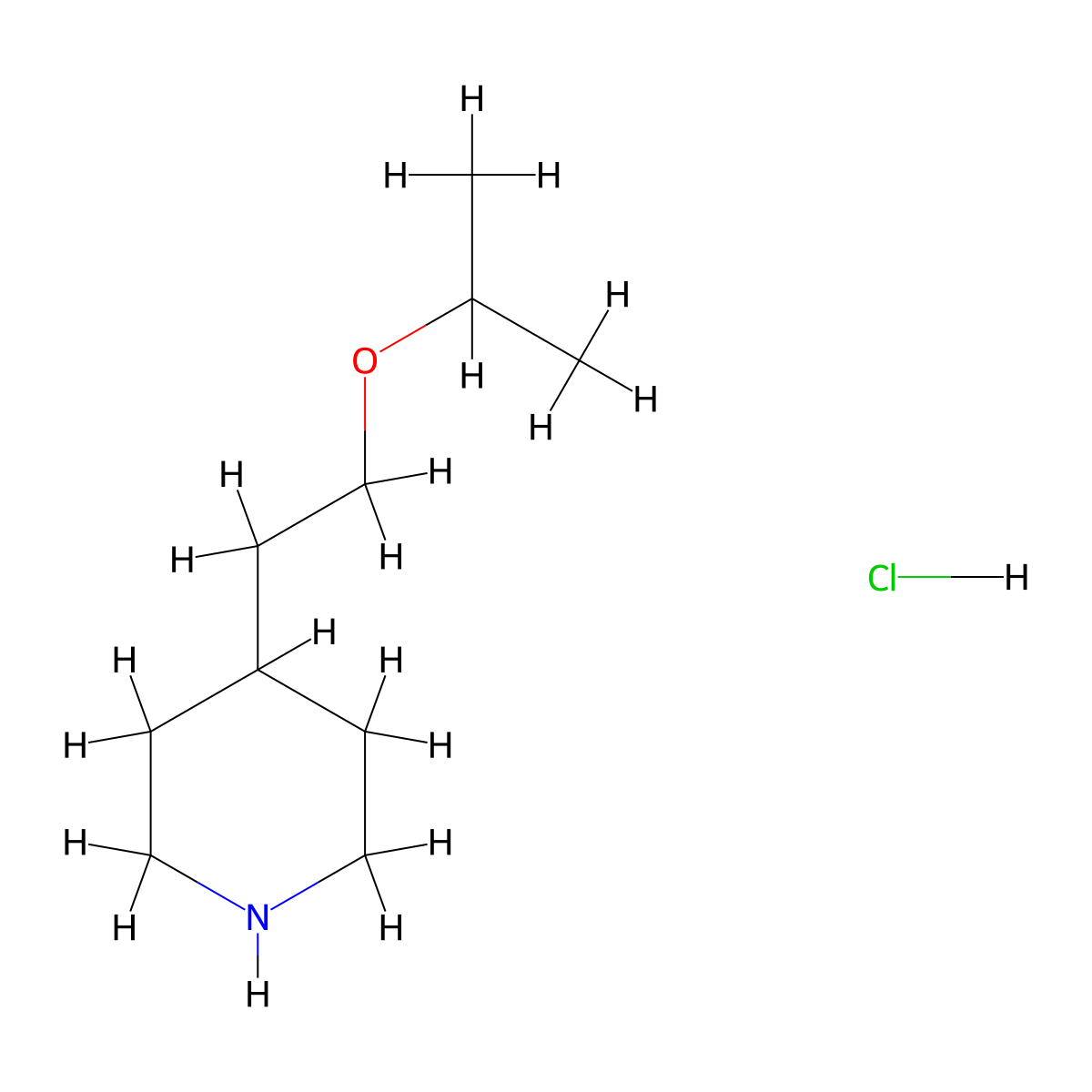 4-(2-Isopropoxyethyl)piperidine hydrochloride molecular structure, CAS 1220032-54-1