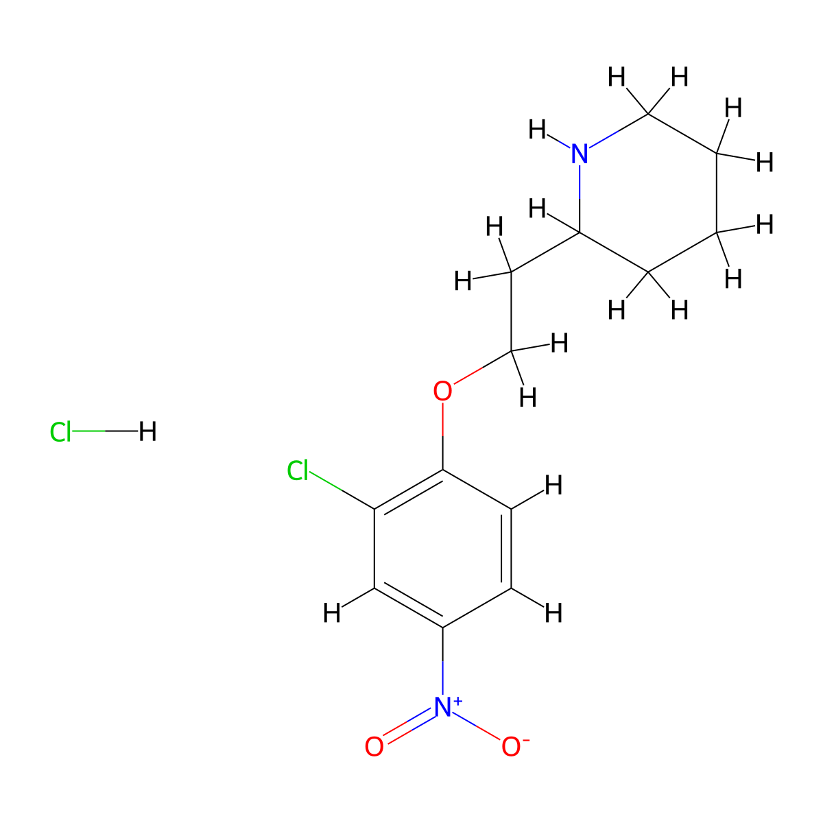 2-[2-(2-Chloro-4-nitrophenoxy)ethyl]piperidine hydrochloride molecular structure, CAS 1220032-57-4