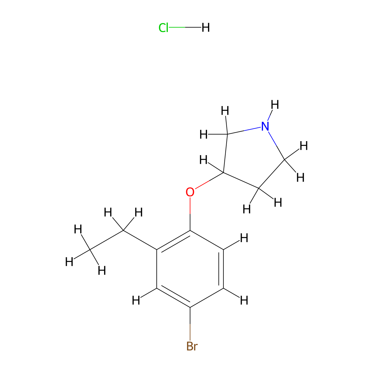 3-(4-Bromo-2-ethylphenoxy)pyrrolidine hydrochloride molecular structure, CAS 1220032-64-3