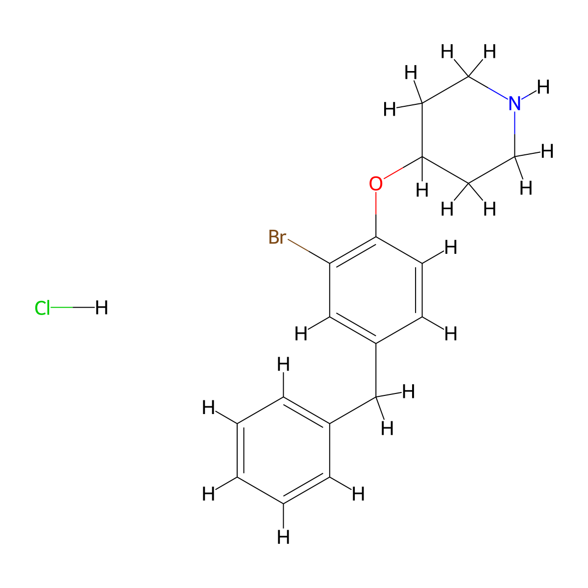 4-(4-Benzyl-2-bromophenoxy)piperidine hydrochloride molecular structure, CAS 1220032-65-4