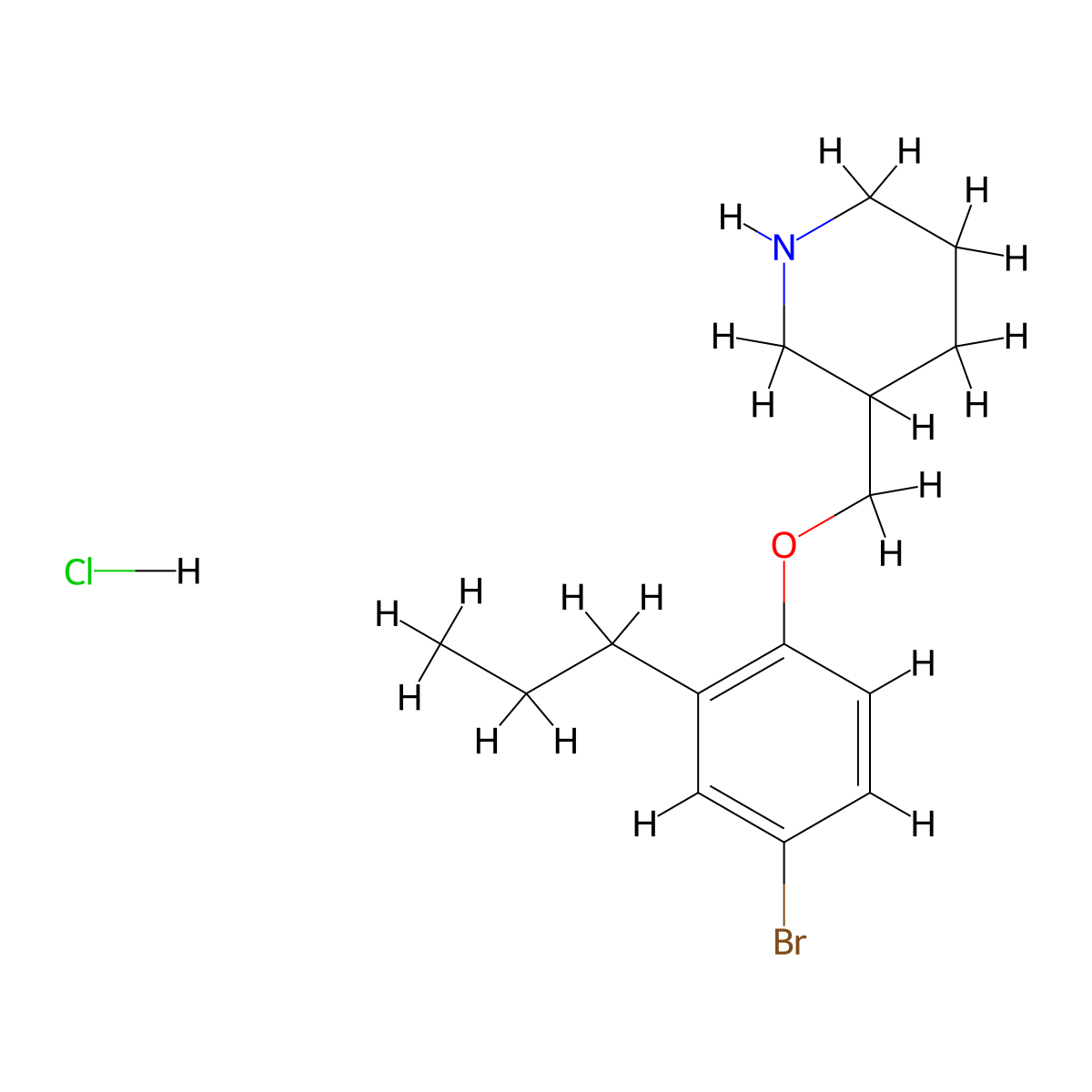 3-[(4-Bromo-2-propylphenoxy)methyl]piperidine hydrochloride molecular structure, CAS 1220032-67-6