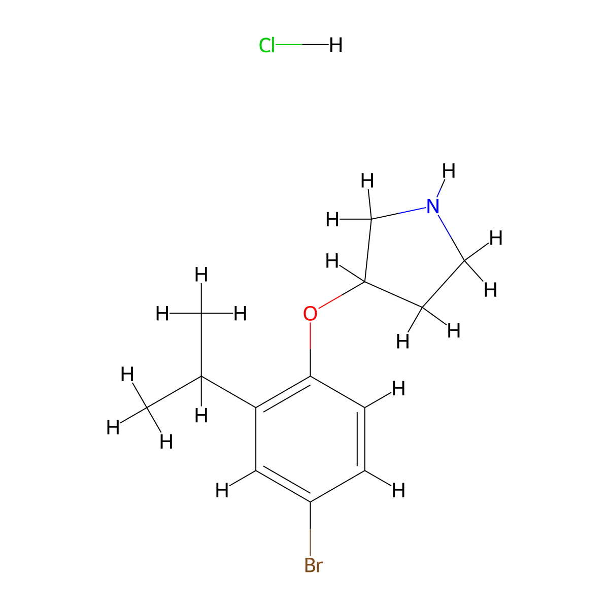 3-(4-Bromo-2-isopropylphenoxy)pyrrolidine hydrochloride molecular structure, CAS 1220032-74-5