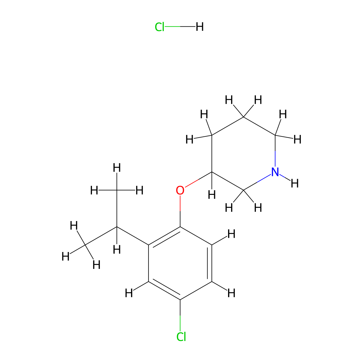 3-(4-Chloro-2-isopropylphenoxy)piperidine hydrochloride molecular structure, CAS 1220032-85-8