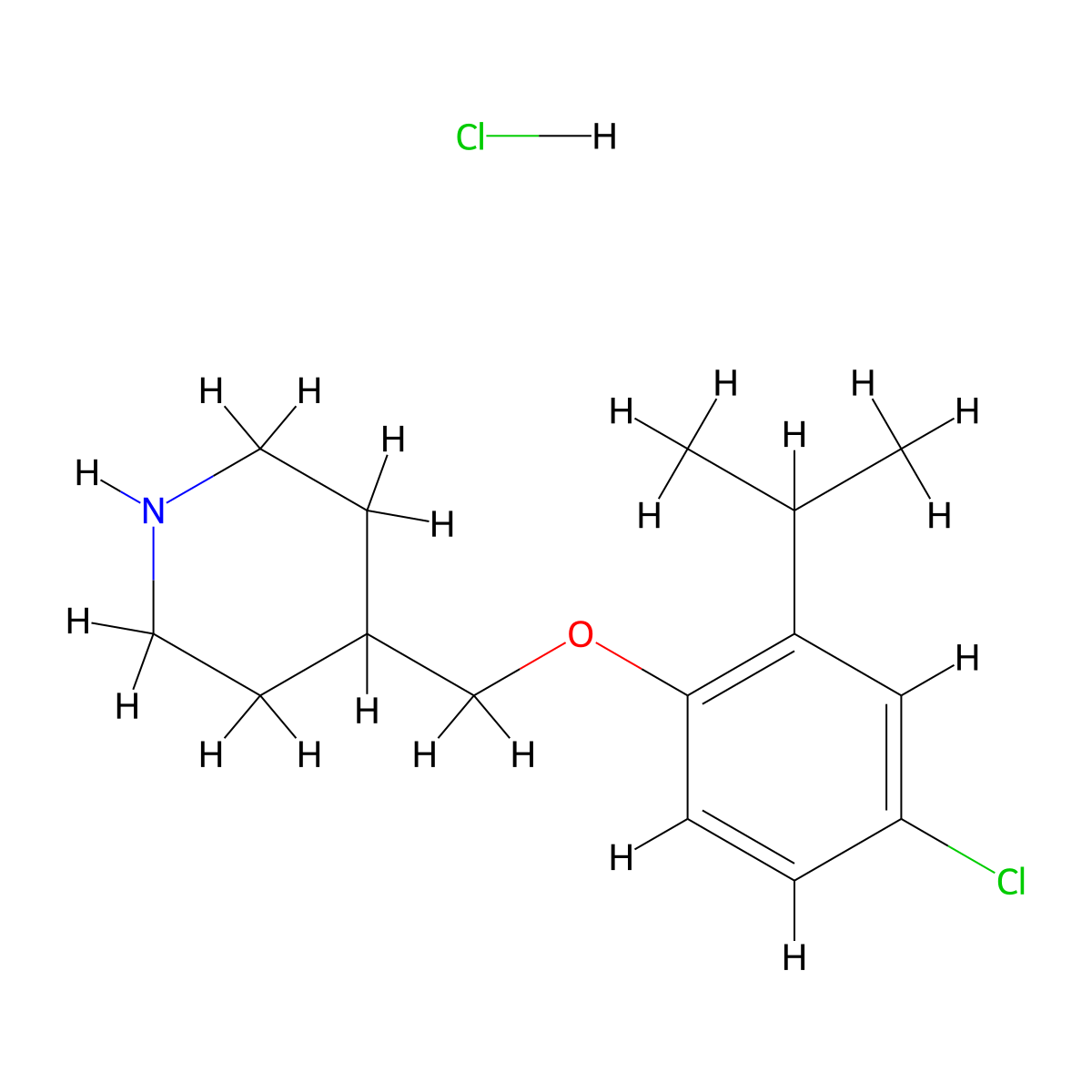 4-((4-Chloro-2-isopropylphenoxy)methyl)piperidine hydrochloride molecular structure, CAS 1220032-86-9