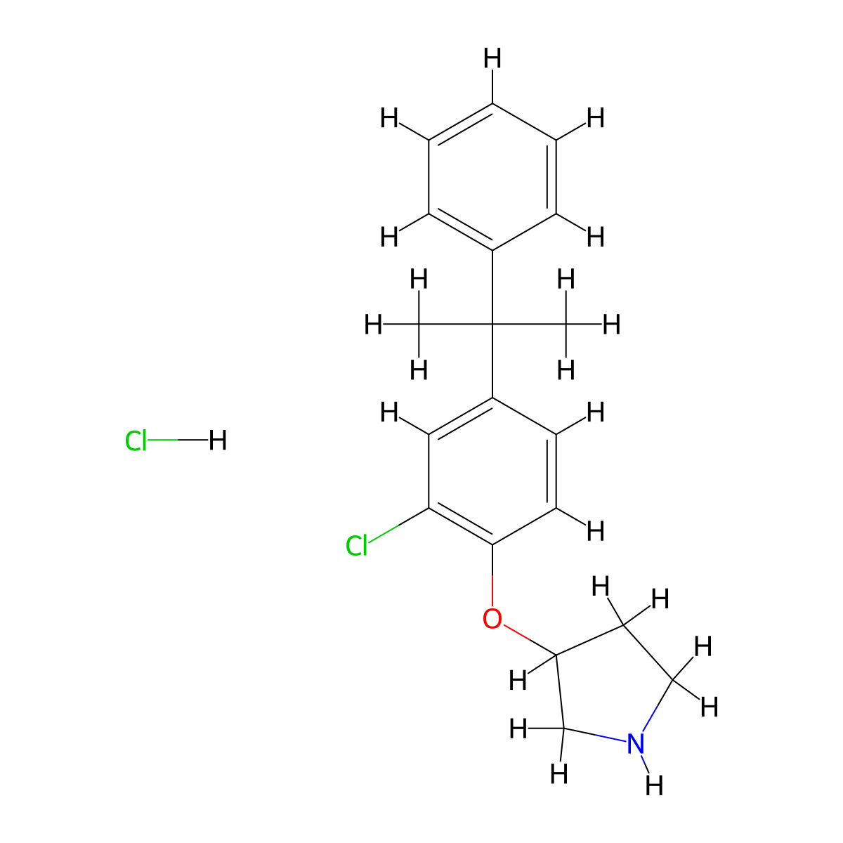 3-[2-Chloro-4-(1-methyl-1-phenylethyl)phenoxy]-pyrrolidine hydrochloride molecular structure, CAS 1220032-93-8