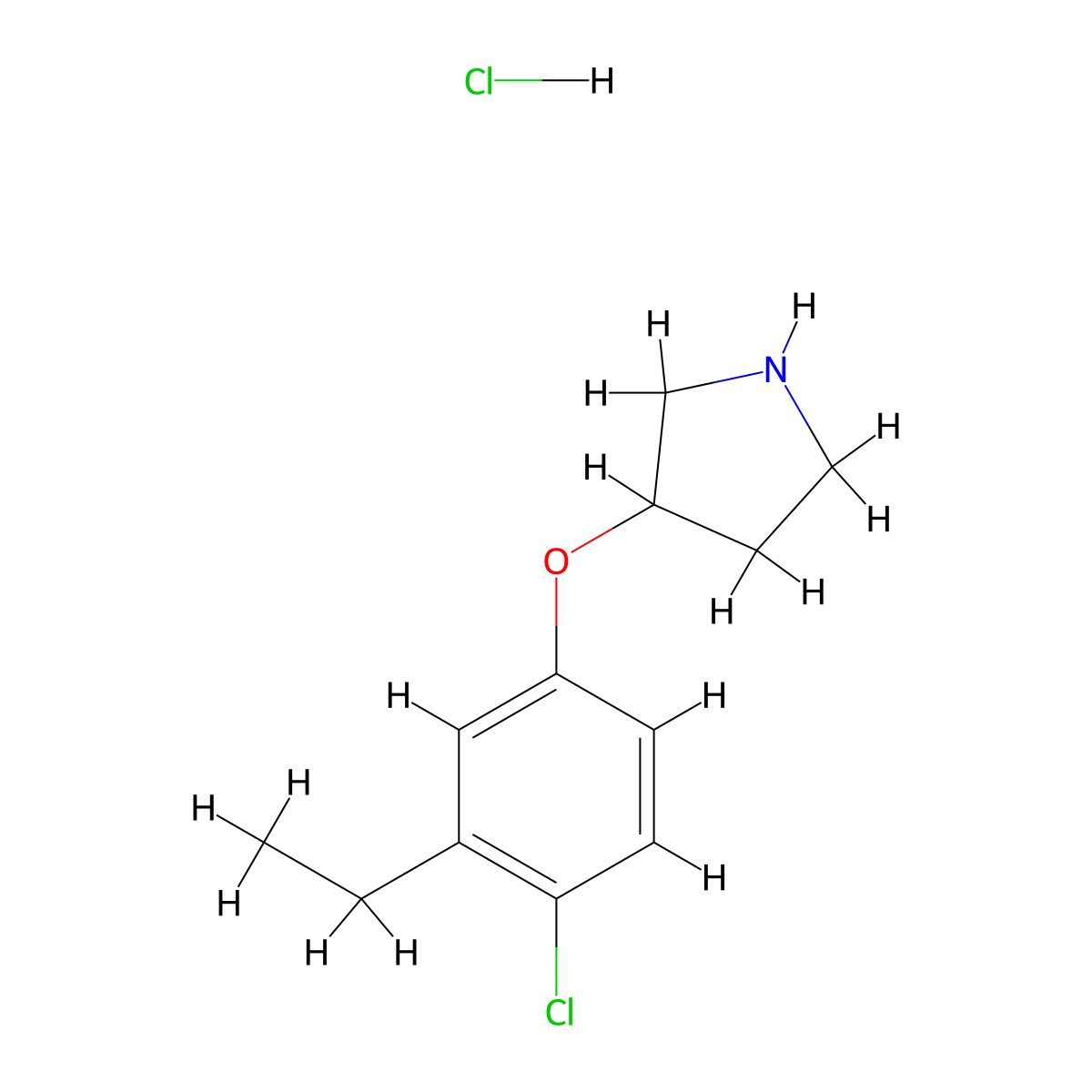 3-(4-Chloro-3-ethylphenoxy)pyrrolidine hydrochloride molecular structure, CAS 1220033-01-1