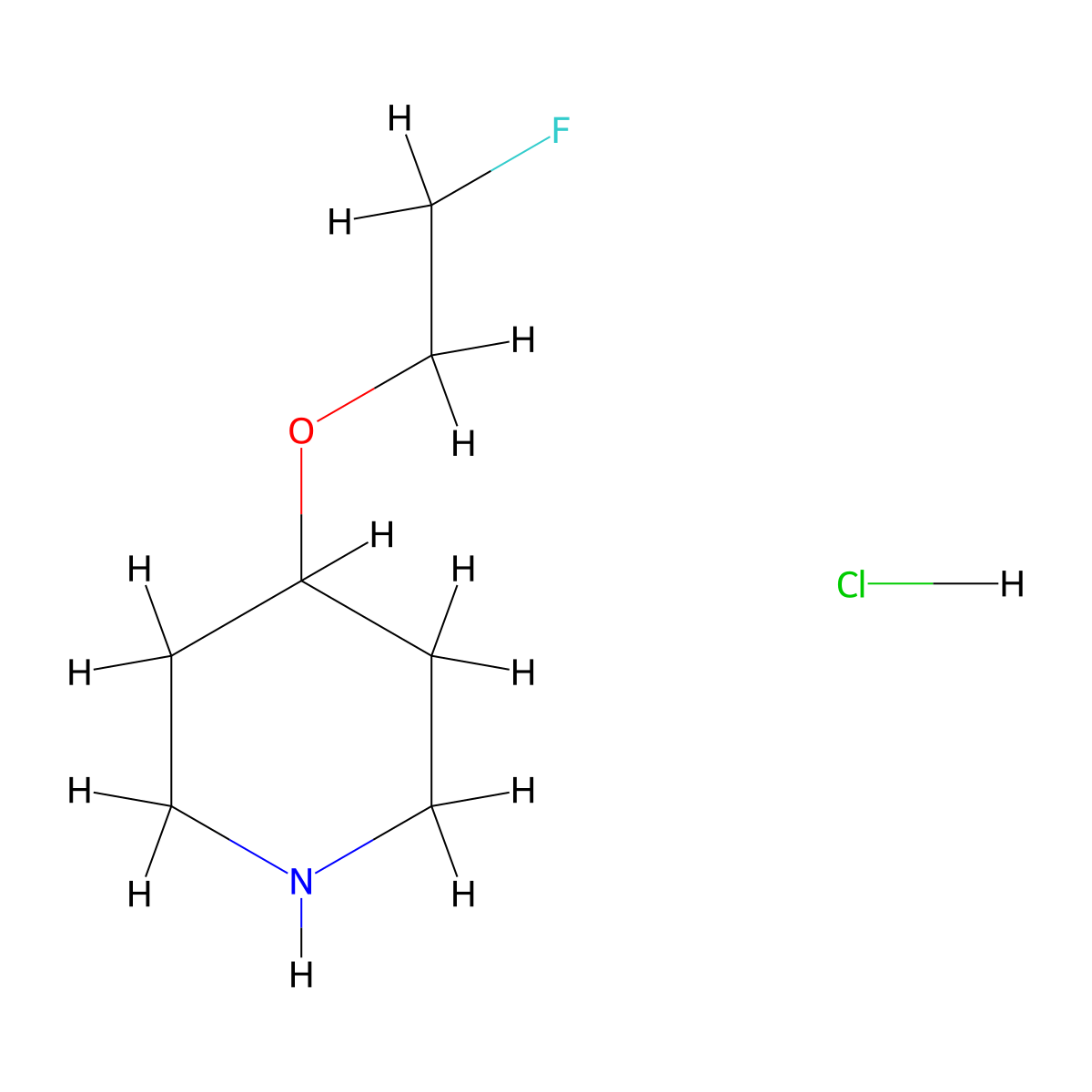 4-(2-Fluoroethoxy)piperidine hydrochloride molecular structure, CAS 1220033-03-3