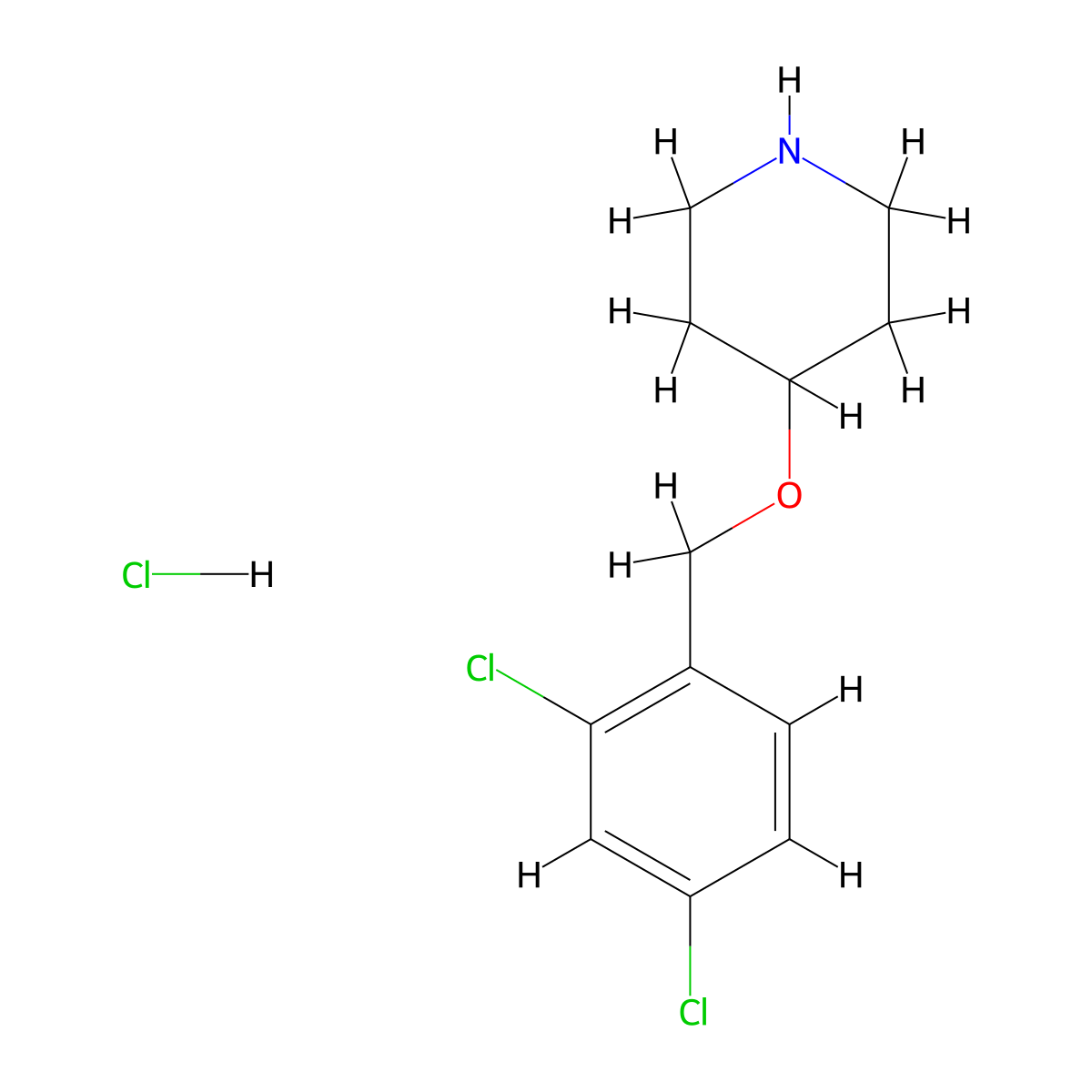 4-(2,4-Dichloro-benzyloxy)-piperidine hydrochloride molecular structure, CAS 1220033-07-7
