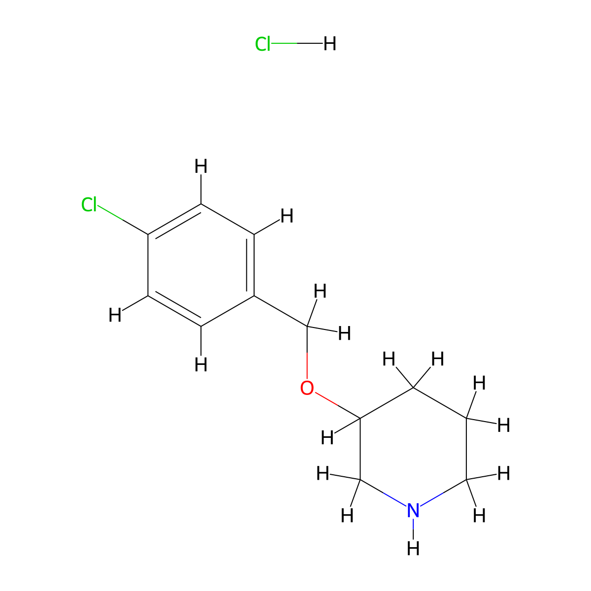 3-((4-Chlorobenzyl)oxy)piperidine hydrochloride molecular structure, CAS 1220033-10-2