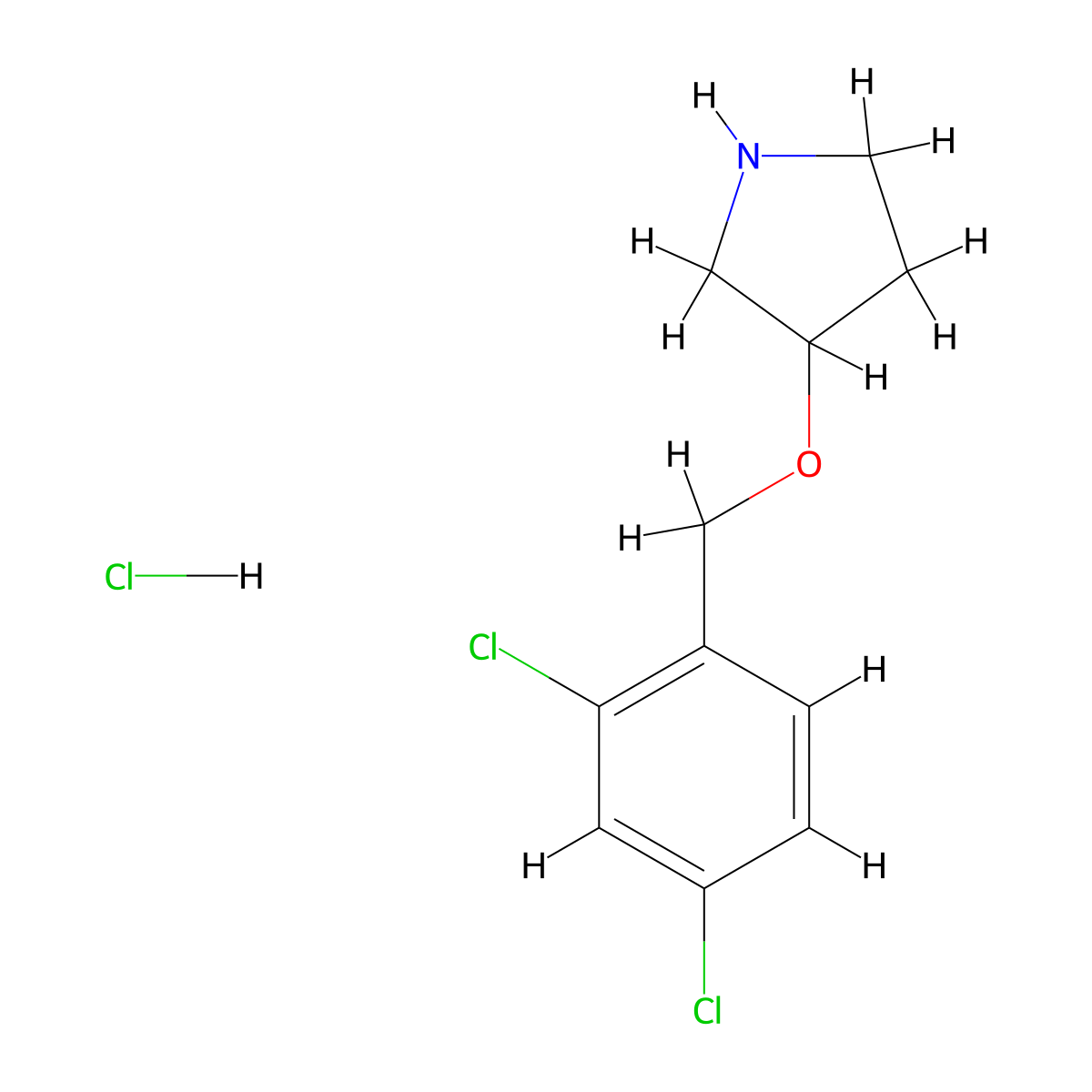 3-((2,4-Dichlorobenzyl)oxy)pyrrolidine hydrochloride molecular structure, CAS 1220033-11-3