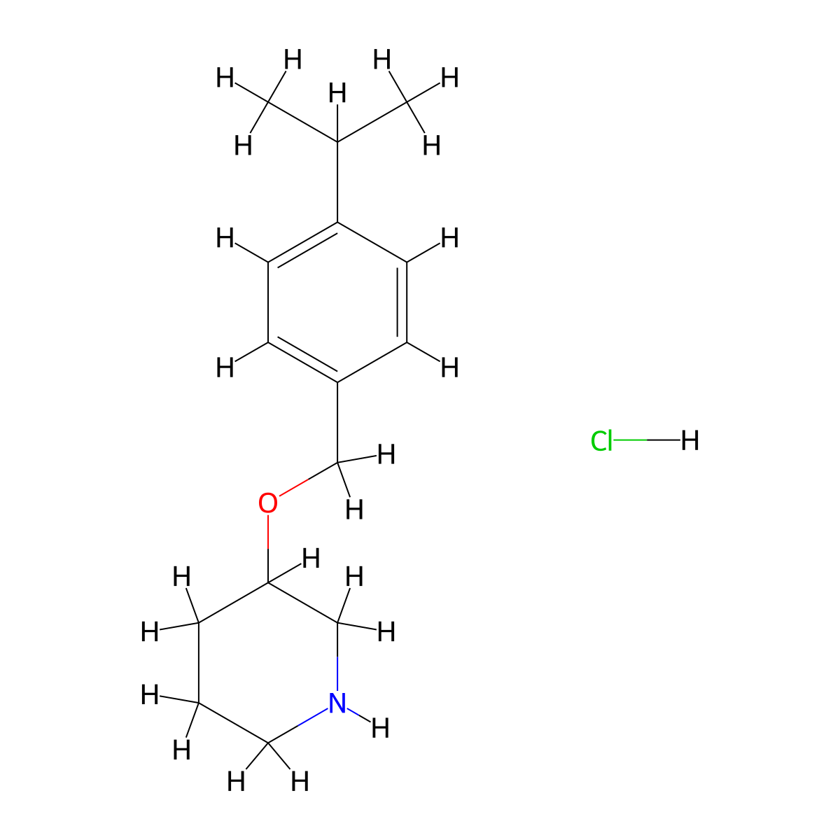 3-[(4-Isopropylbenzyl)oxy]piperidine hydrochloride molecular structure, CAS 1220033-15-7